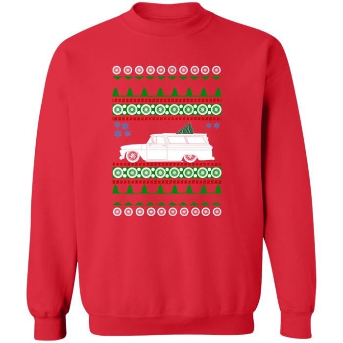 1963 Slammed Chevy Suburban Ugly Christmas Sweater Sweatshirt