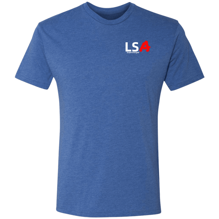 Supercharged LSA Engine Blueprint Series Tri-blend T-shirt Front Logo and Rear Print