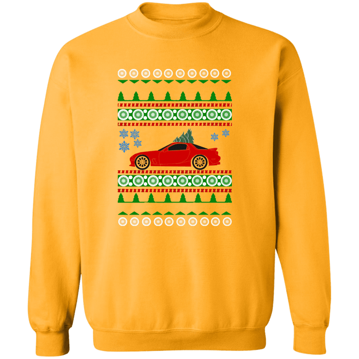 Mazda RX-7 3rd gen FD Ugly Christmas Sweater Sweatshirt (red car)