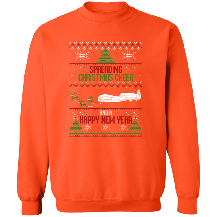 Military Airplane RQ-4 Global Hawk Ugly Christmas Sweater Jumper