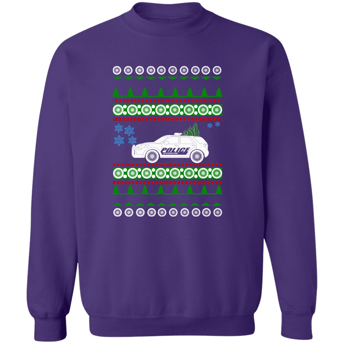 Police SUV Car Ugly Christmas Sweater Sweatshirt