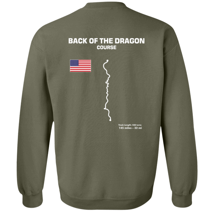 Tail of the Dragon and Back of the Dragon Outline Sweatshirt front and rear print