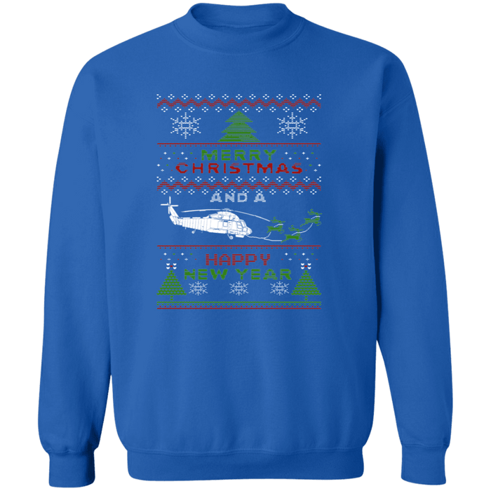 Kaman Seasprite SH-2 Helicopter Ugly Christmas Sweater Sweatshirt