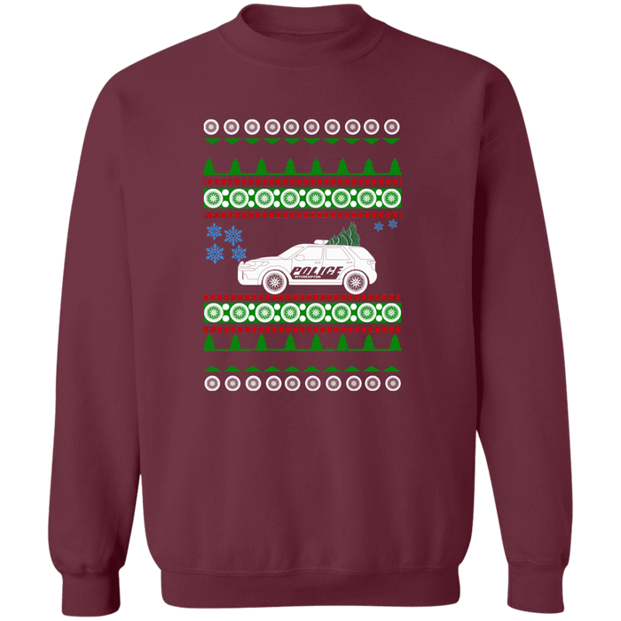 Police SUV Car Ugly Christmas Sweater Sweatshirt