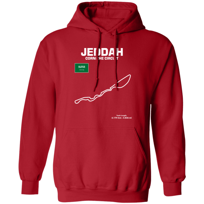 Track Outline Series Jeddah Corniche Circuit Saudi Arabia f1  Hoodie