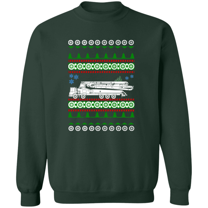 Concrete Pump Truck Ugly Christmas Sweater Sweatshirt