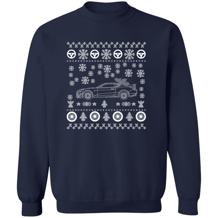 Sports car like a Camaro ZL1 1LE ugly christmas sweater sweatshirt