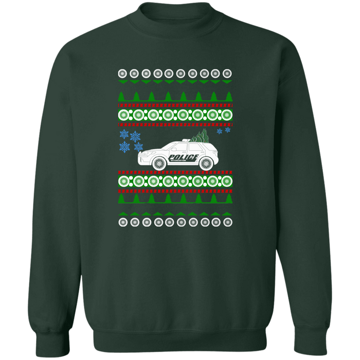 Police SUV Car Ugly Christmas Sweater Sweatshirt