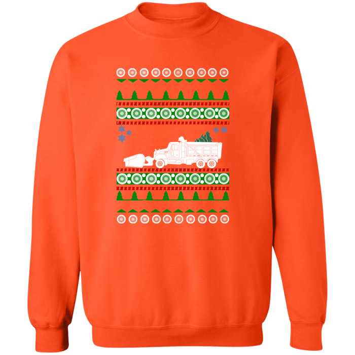 Snow Plow Truck Semi Ugly Christmas Sweater Jumper