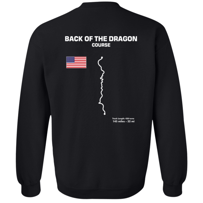 Tail of the Dragon and Back of the Dragon Outline Sweatshirt front and rear print