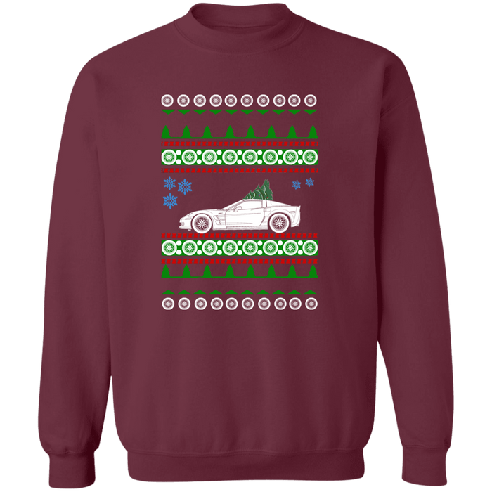 Corvette C6 Green Tree Ugly Christmas Sweater Sweatshirt