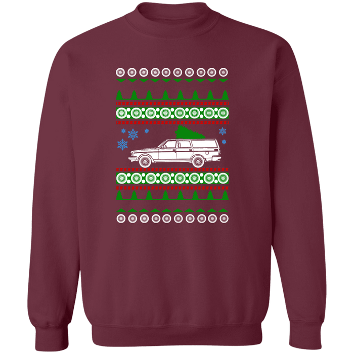 Volvo 245 Wagon Ugly Christmas Sweater Sweatshirt More Colors