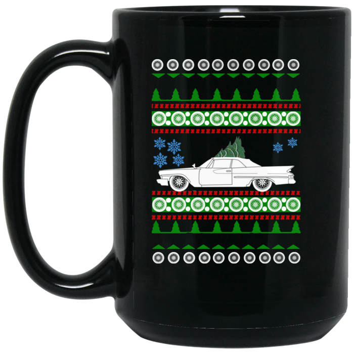 car like a 1961 Chrysler 300G ugly christmas "sweater" coffee mug