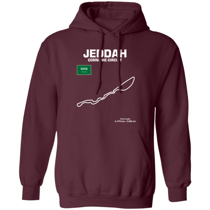 Track Outline Series Jeddah Corniche Circuit Saudi Arabia f1  Hoodie