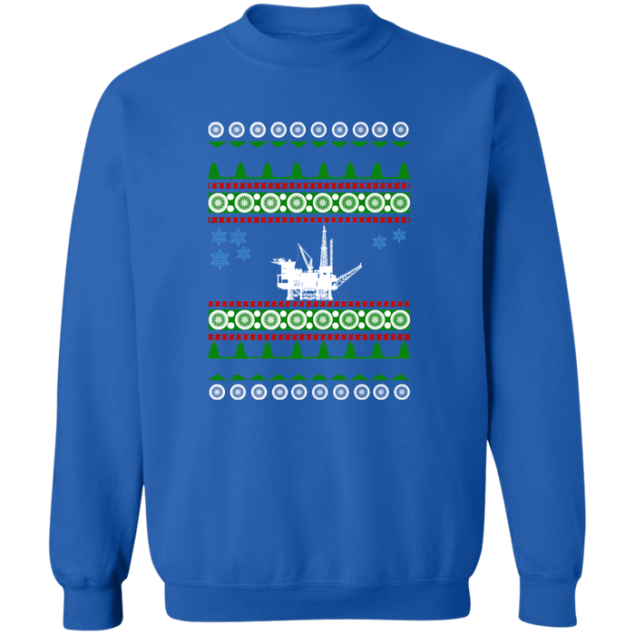 Offshore Ocean Oil Rig Derrick Ugly Christmas Sweater Sweatshirt