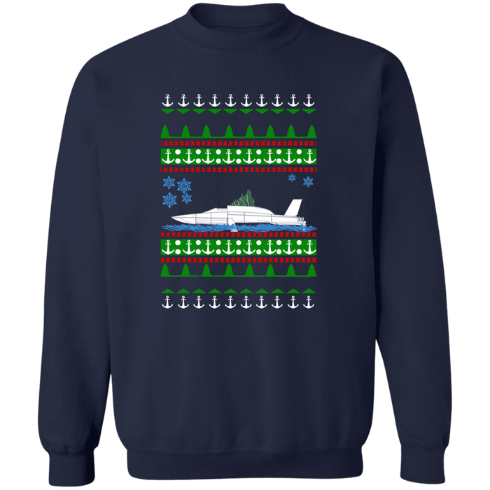 Hydroplane Race Boat Ugly Christmas Sweater Sweatshirt