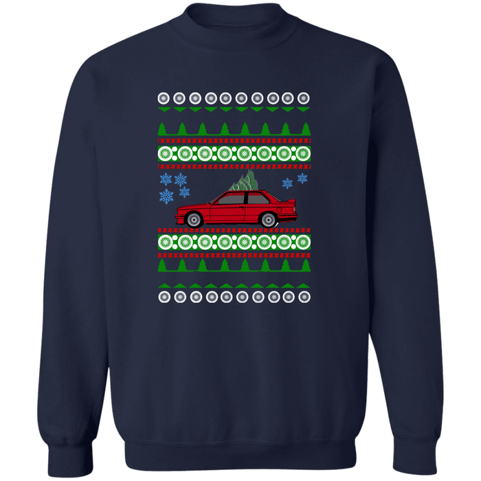 BMW E30 M3 Ugly Christmas Sweater Sweatshirt Jumper (red car)