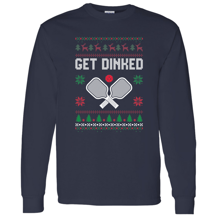 Get Dinked Pickleball Ugly Christmas "sweater" long sleeve t-shirt