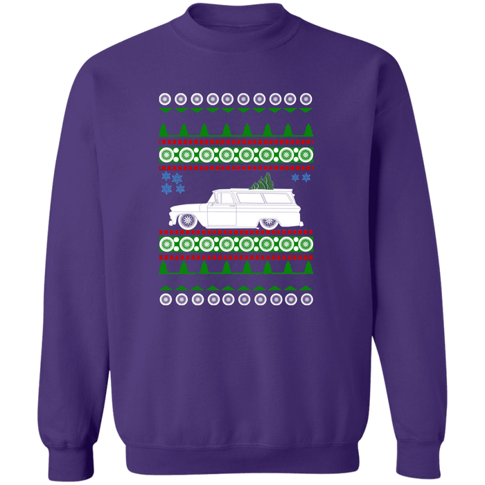 1963 Slammed Chevy Suburban Ugly Christmas Sweater Sweatshirt