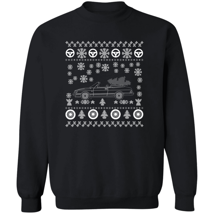 Saab 900 Convertible ugly christmas sweater jumper v2