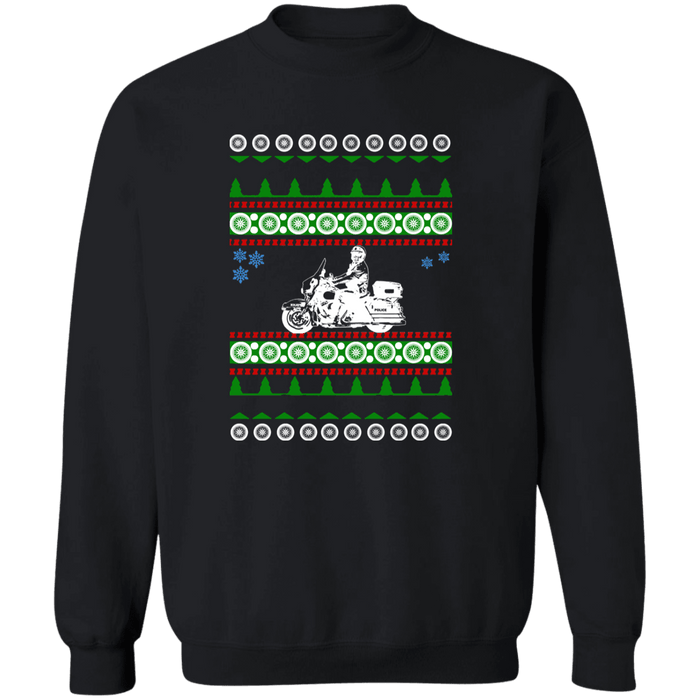 Police Motorcycle Cop Ugly Christmas Sweater Sweatshirt