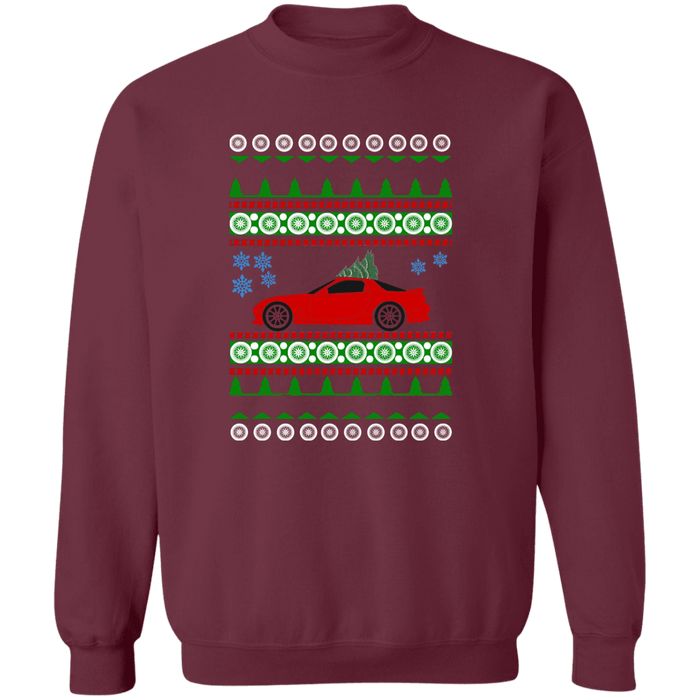 Mazda RX-7 3rd gen FD Ugly Christmas Sweater Sweatshirt (red car)