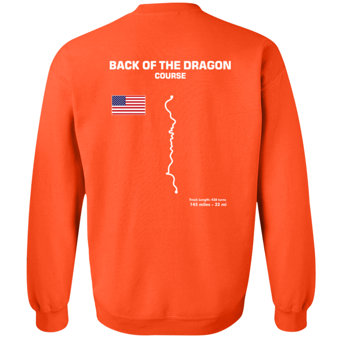 Tail of the Dragon and Back of the Dragon Outline Sweatshirt front and rear print