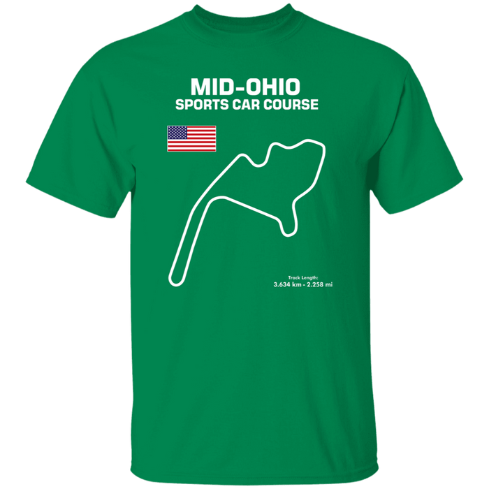 Mid-Ohio Sports Car Course Track Outline Series 5.3 oz T-shirt