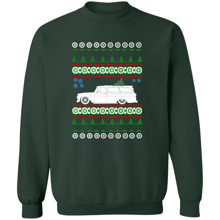 1963 Slammed Chevy Suburban Ugly Christmas Sweater Sweatshirt