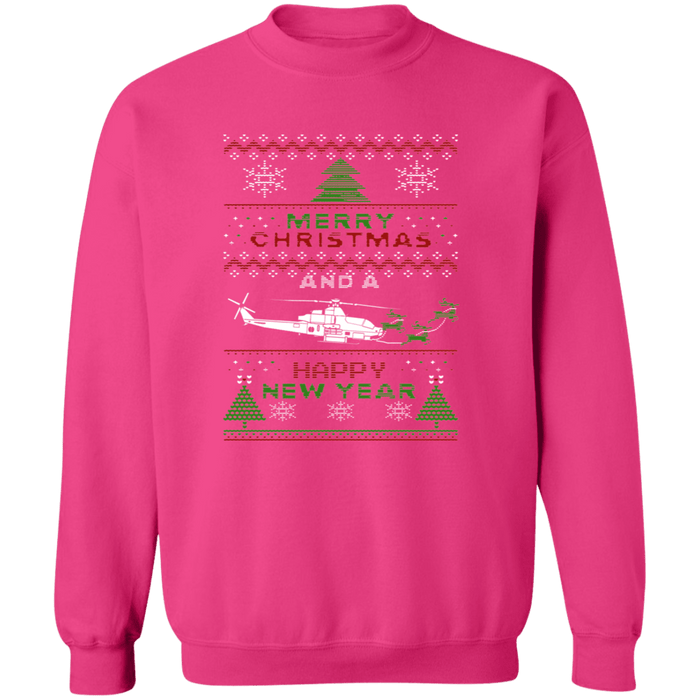 Bell AH-1Z Viper Helicopter MIlitary Ugly Christmas Sweater Sweatshirt