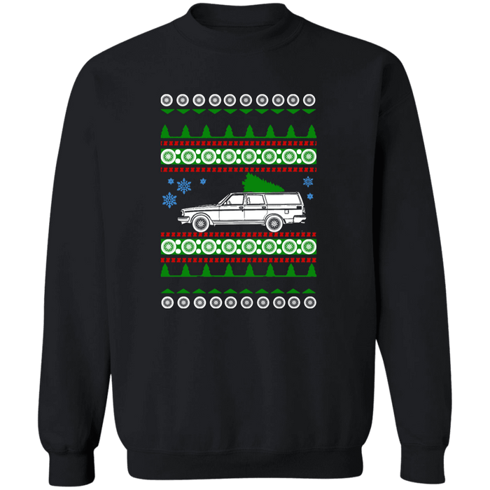 Volvo 245 Wagon Ugly Christmas Sweater Sweatshirt More Colors