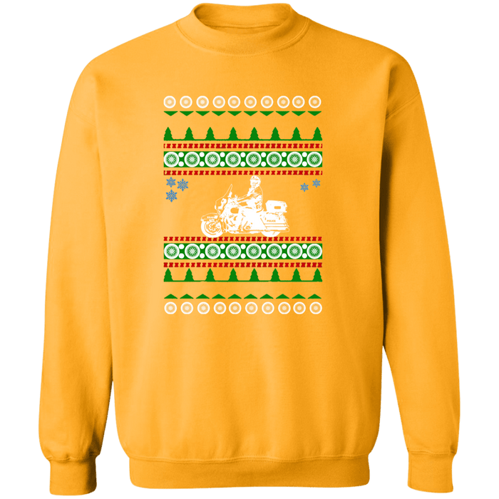 Police Motorcycle Cop Ugly Christmas Sweater Sweatshirt