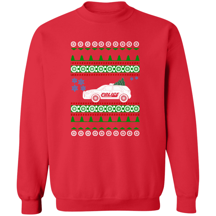 Police SUV Car Ugly Christmas Sweater Sweatshirt