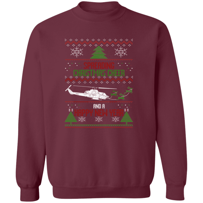 Bell AH-1W Super Cobra MIlitary Helicopter  Ugly Christmas Sweater Sweatshirt