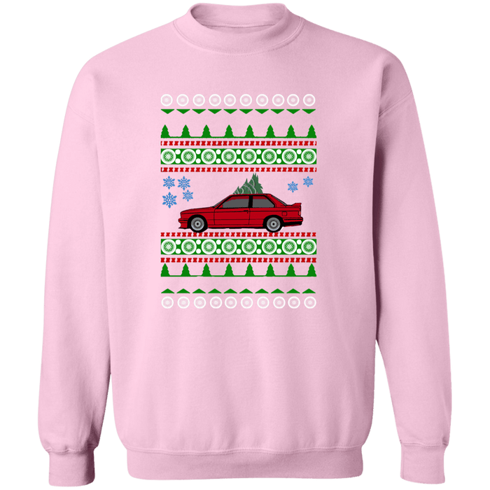 BMW E30 M3 Ugly Christmas Sweater Sweatshirt Jumper (red car)