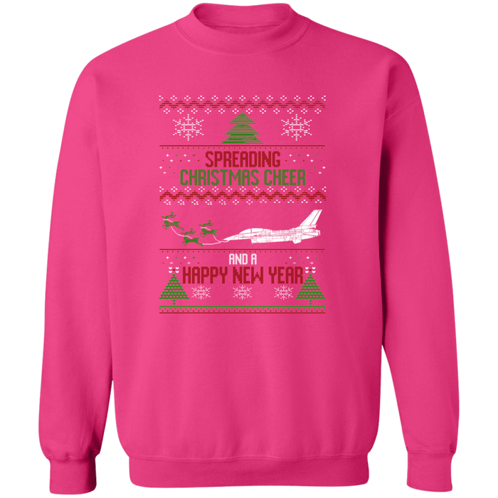 Military Airplane F-16 Fighter Jet Ugly Christmas Sweater Jumper