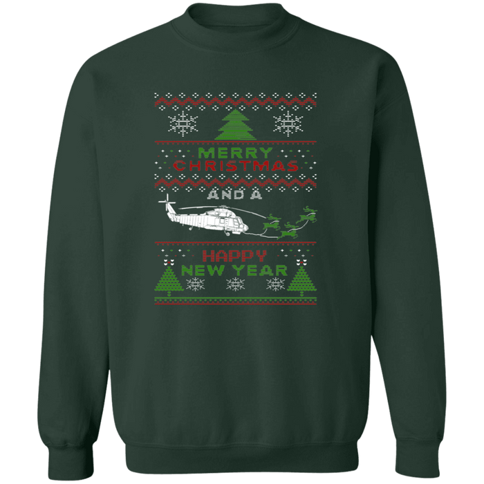 Kaman Seasprite SH-2 Helicopter Ugly Christmas Sweater Sweatshirt