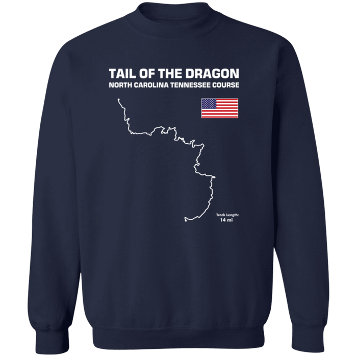 Tail of the Dragon and Back of the Dragon Outline Sweatshirt front and rear print