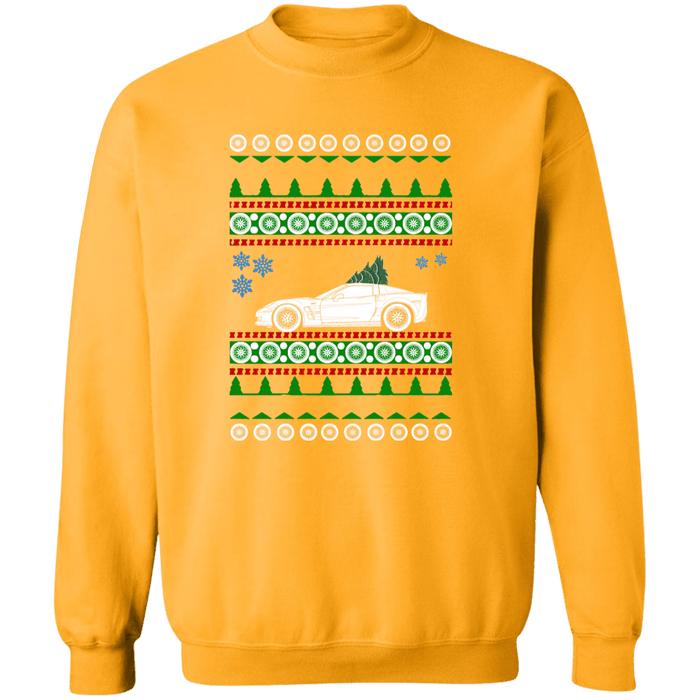 Corvette C6 Green Tree Ugly Christmas Sweater Sweatshirt