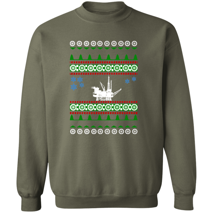 Offshore Ocean Oil Rig Derrick Ugly Christmas Sweater Sweatshirt