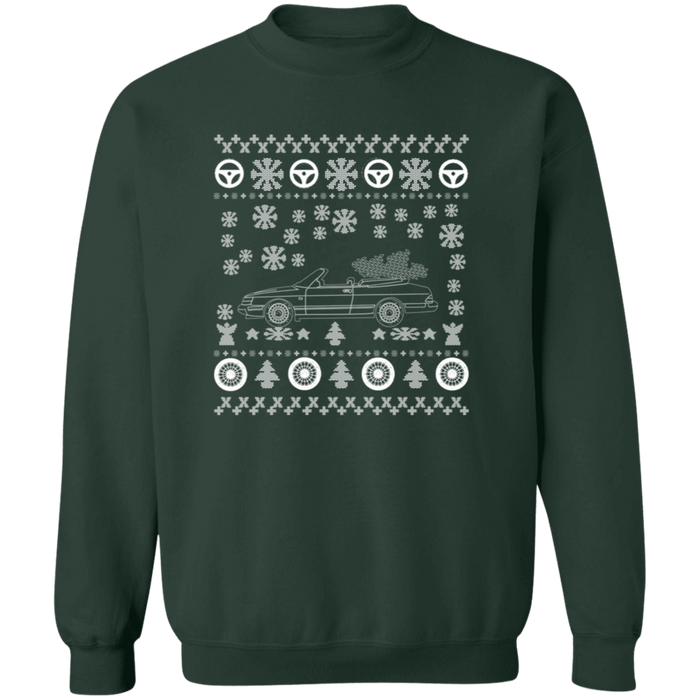 Saab 900 Convertible ugly christmas sweater jumper v2