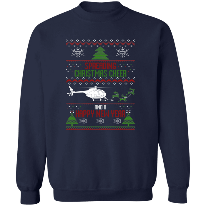 AH-6 Helicopter  Ugly Christmas Sweater Sweatshirt