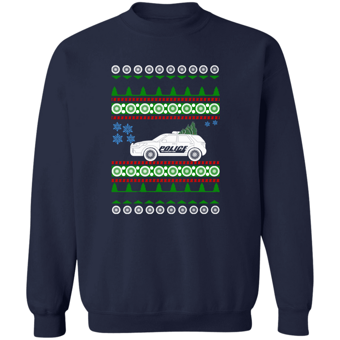 Police SUV Car Ugly Christmas Sweater Sweatshirt