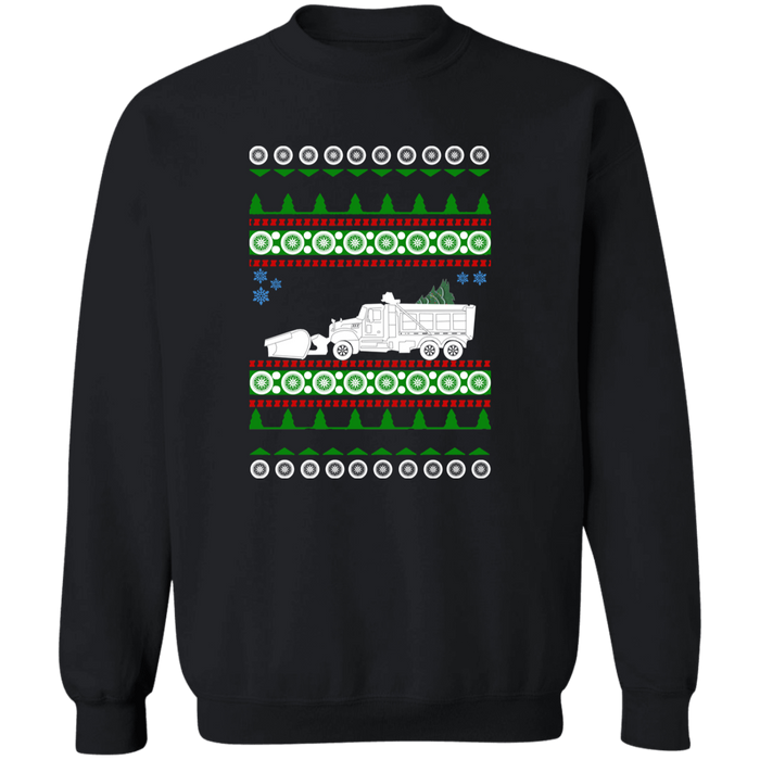 Snow Plow Truck Semi Ugly Christmas Sweater Jumper