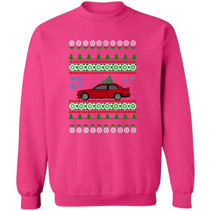 BMW E30 M3 Ugly Christmas Sweater Sweatshirt Jumper (red car)