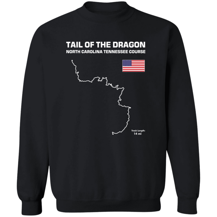 Tail of the Dragon and Back of the Dragon Outline Sweatshirt front and rear print