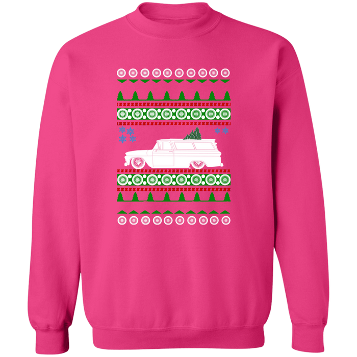 1963 Slammed Chevy Suburban Ugly Christmas Sweater Sweatshirt