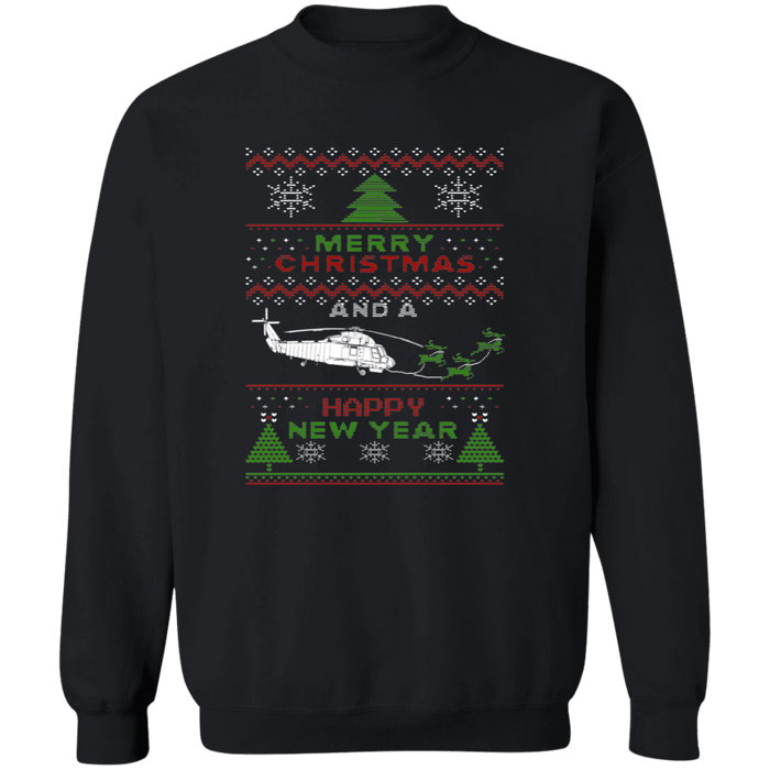 Kaman Seasprite SH-2 Helicopter Ugly Christmas Sweater Sweatshirt