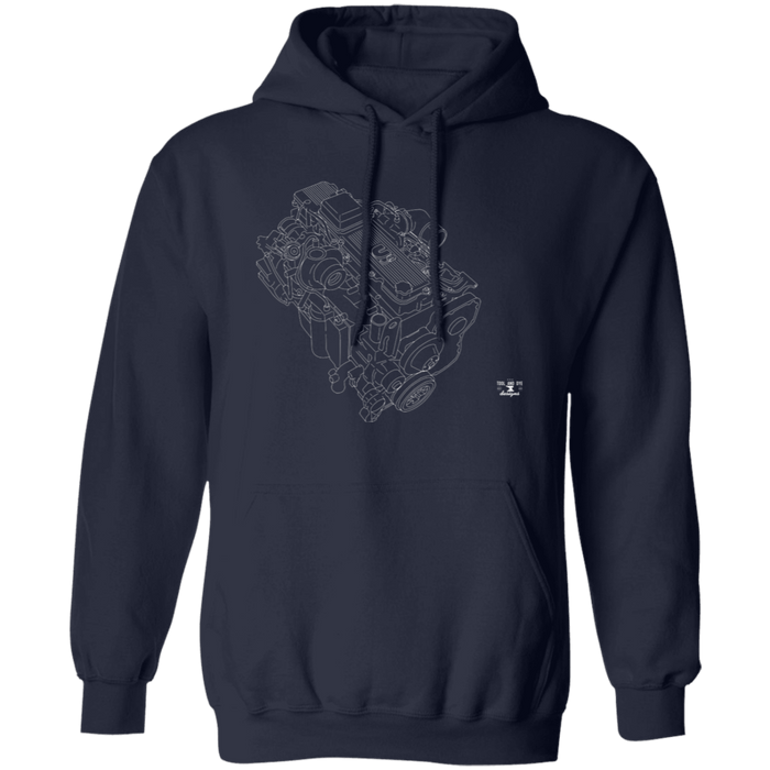 Engine Blueprint Series L9 Cummins Diesel Engine Hooded Hoodie Sweatshirt