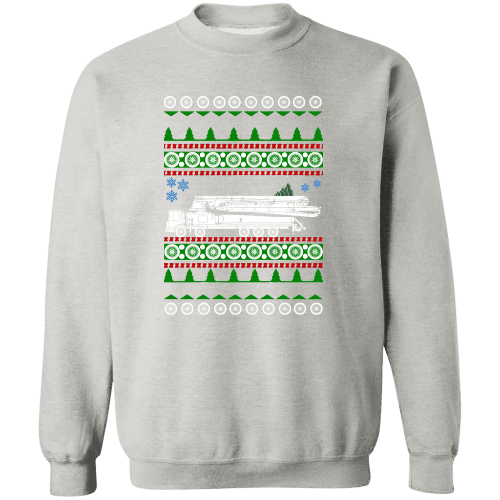 Concrete Pump Truck Ugly Christmas Sweater Sweatshirt